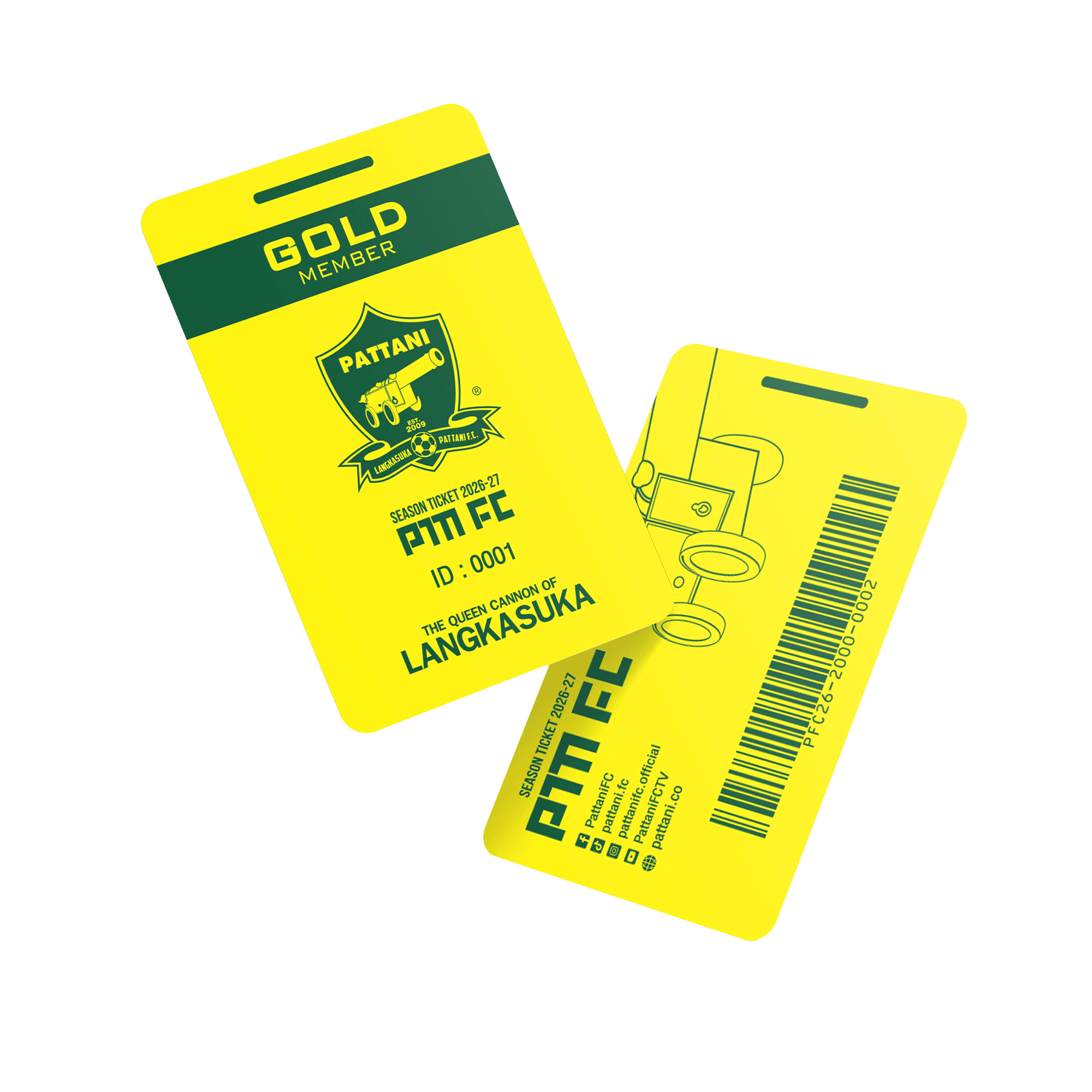 ภาพตัวอย่างบัตรสมาชิก GOLD MEMBER Pattani FC